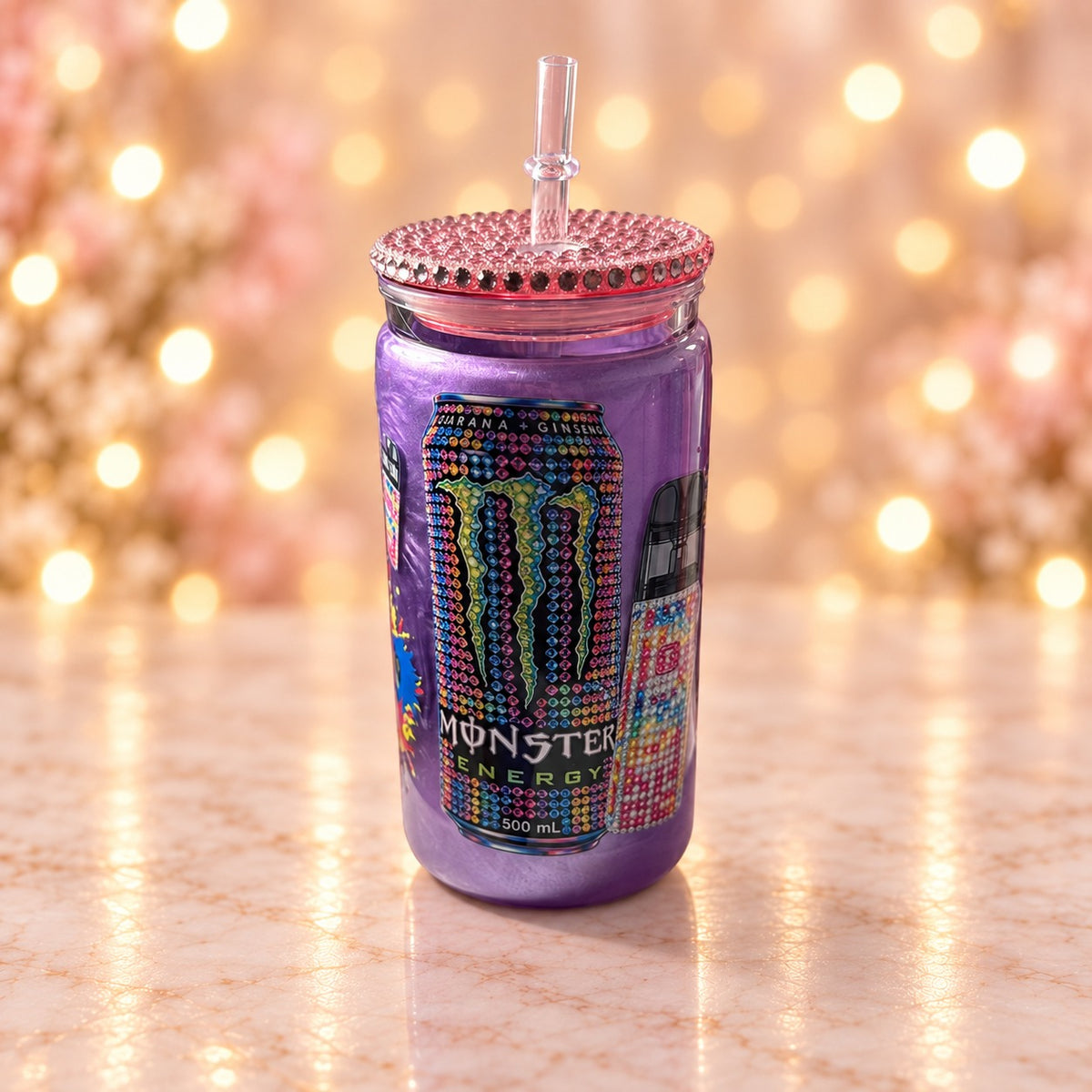 Purple Energy Sparkle Cup — Pink Lid — alternate photo 039 (original photograph)