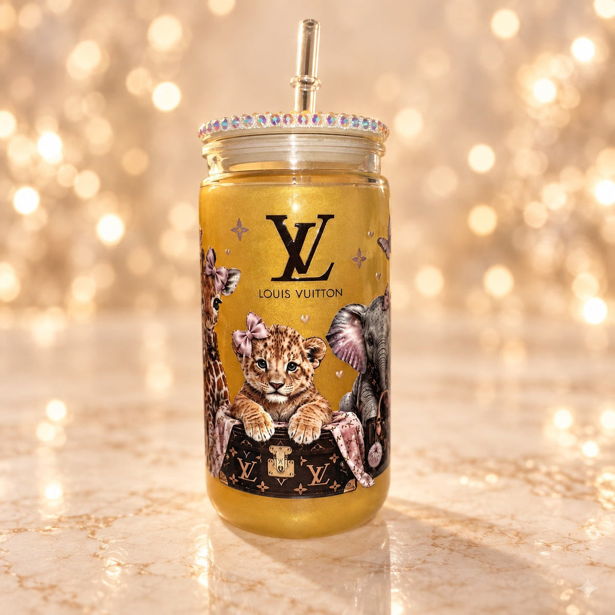 Golden Safari Fashion Cup — studio product photograph