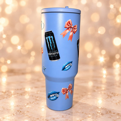 Blue Energy Bow Tumbler — studio product photograph