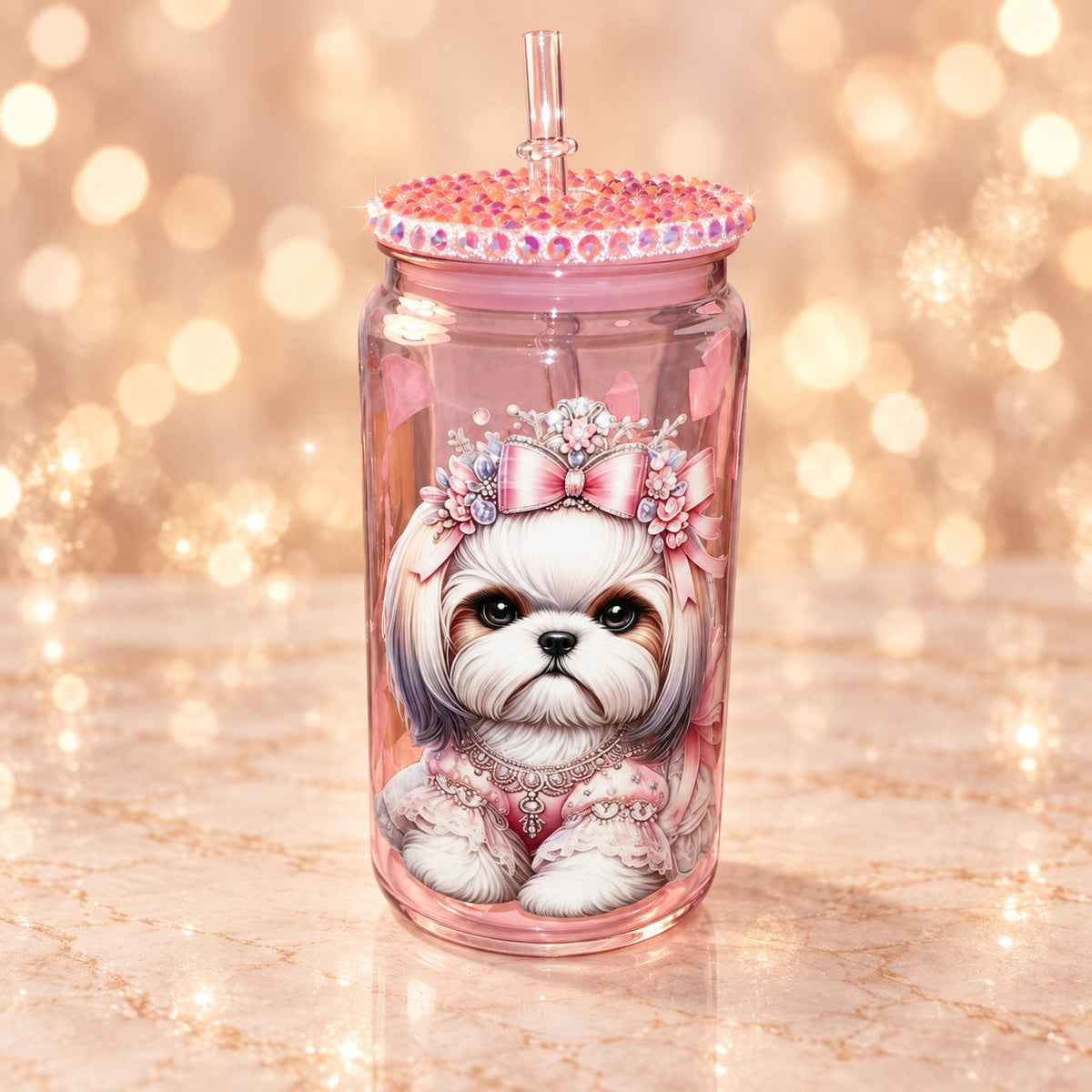 Pink Puppy Princess Cup — studio product photograph