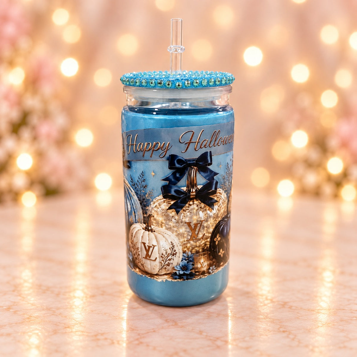 Blue Halloween Fashion Cup — studio product photograph