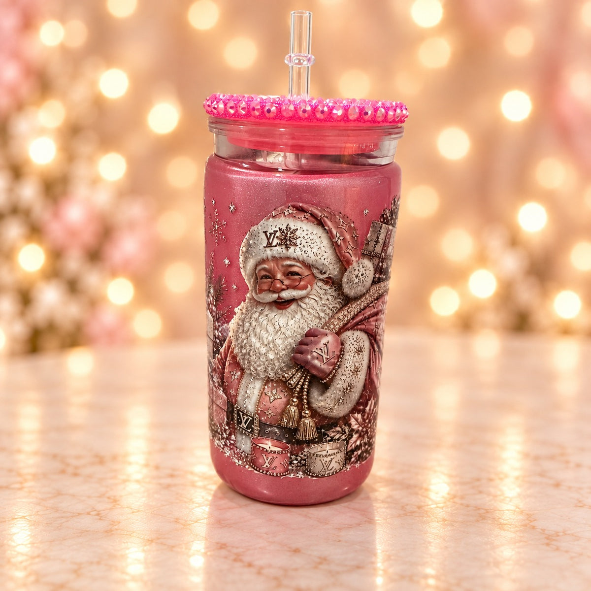 Pink Santa Fashion Cup — studio product photograph